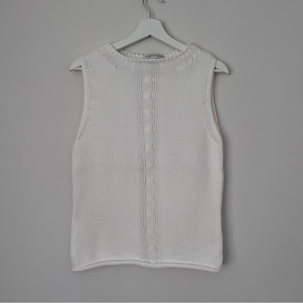 White Sleeveless Knit Top